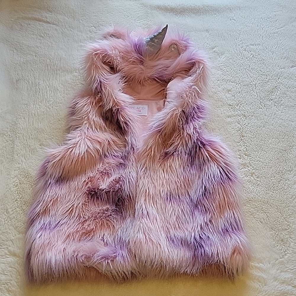 Unicorn Faux Fur Vest, Jacket girls 10/12